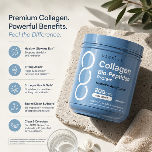 NeoCell Collagen Bio-Peptides Powder - Hair, Skin & Nails Support (20 oz)